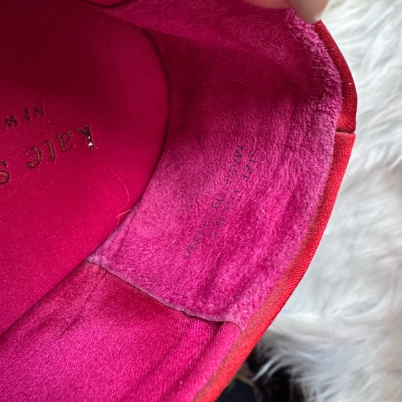 kate spade red and pink satin bow flats - Picture 7 of 7